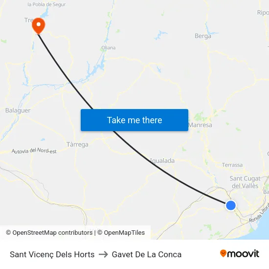 Sant Vicenç Dels Horts to Gavet De La Conca map