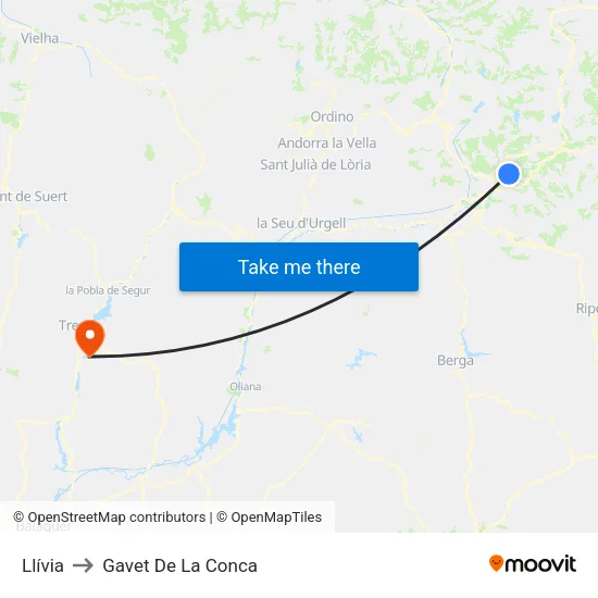 Llívia to Gavet De La Conca map