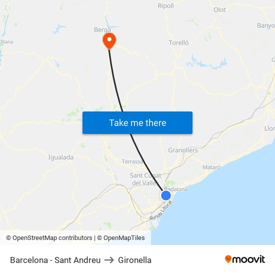 Barcelona - Sant Andreu to Gironella map