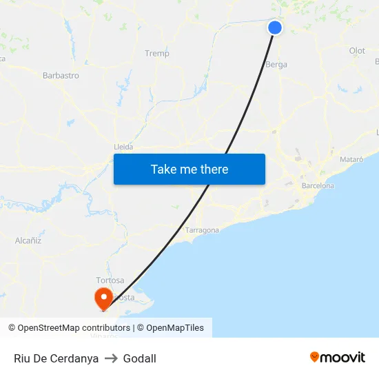 Riu De Cerdanya to Godall map