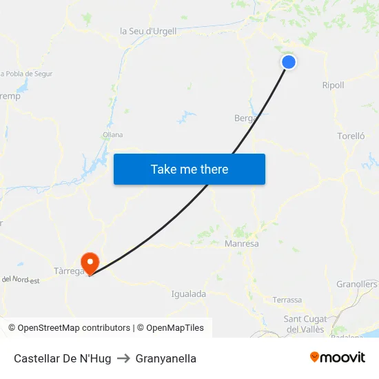 Castellar De N'Hug to Granyanella map