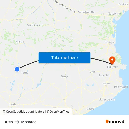Arén to Masarac map