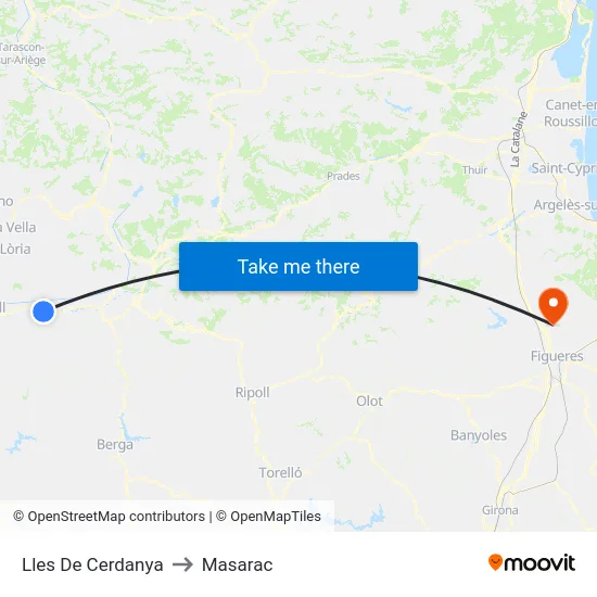 Lles De Cerdanya to Masarac map