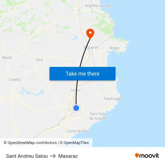 Sant Andreu Salou to Masarac map