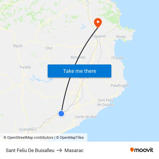 Sant Feliu De Buixalleu to Masarac map