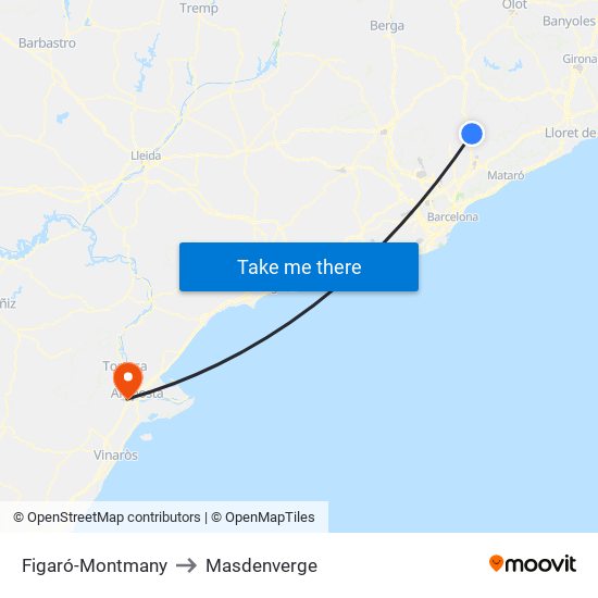 Figaró-Montmany to Masdenverge map