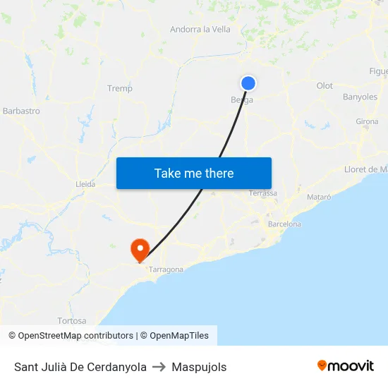 Sant Julià De Cerdanyola to Maspujols map