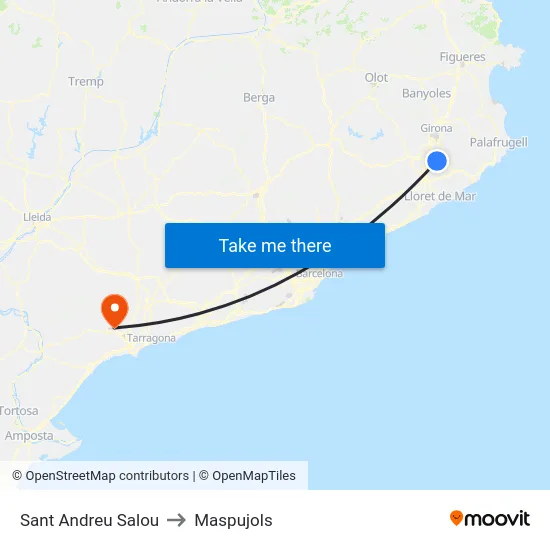 Sant Andreu Salou to Maspujols map