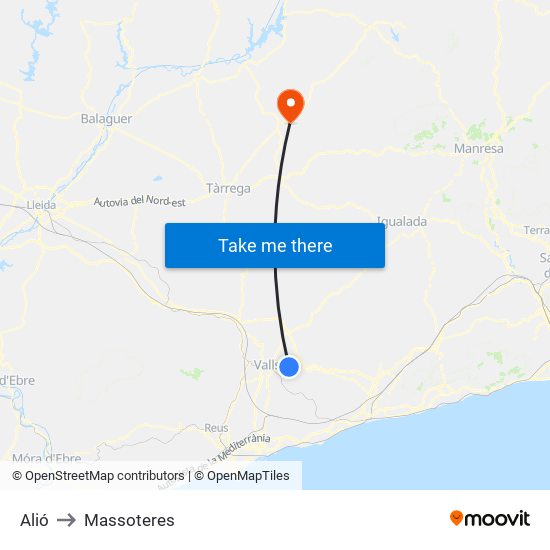Alió to Massoteres map