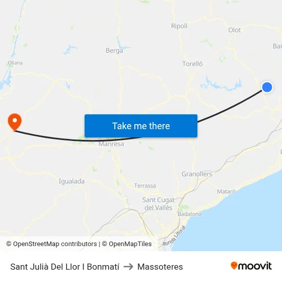Sant Julià Del Llor I Bonmatí to Massoteres map