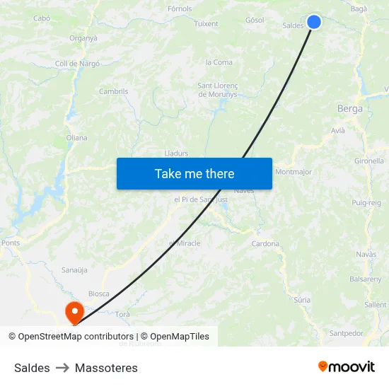 Saldes to Massoteres map