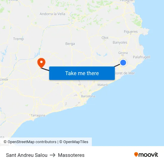 Sant Andreu Salou to Massoteres map