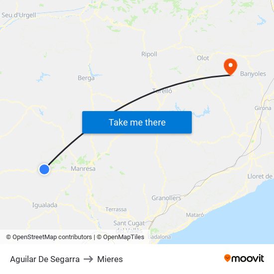 Aguilar De Segarra to Mieres map