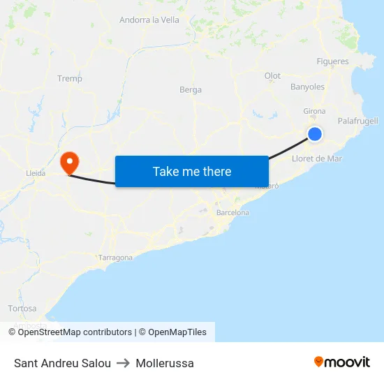 Sant Andreu Salou to Mollerussa map