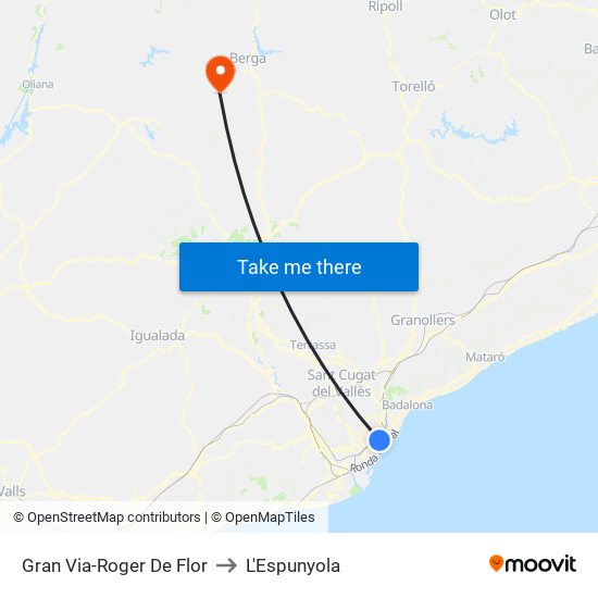 Gran Via-Roger De Flor to L'Espunyola map