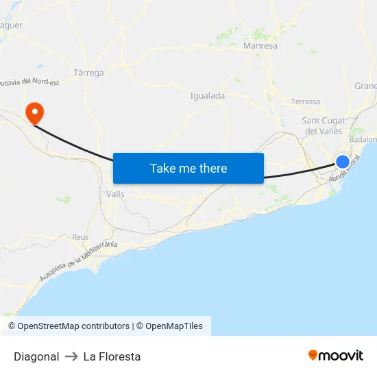 Diagonal to La Floresta map