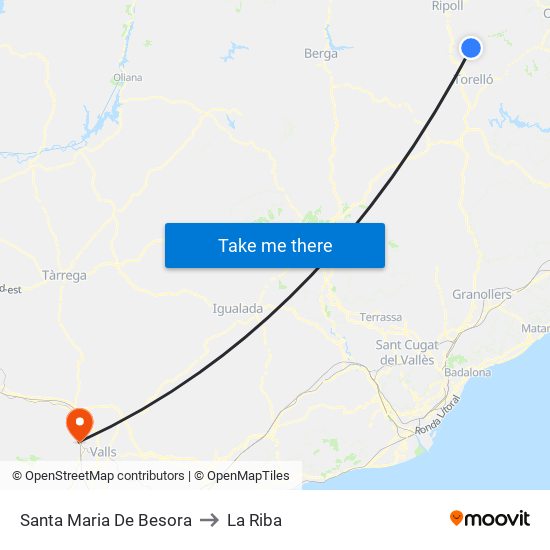 Santa Maria De Besora to La Riba map