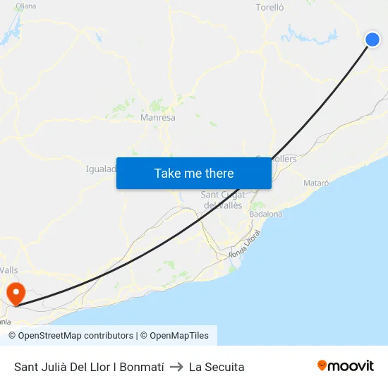 Sant Julià Del Llor I Bonmatí to La Secuita map