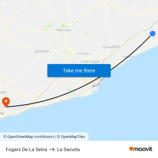 Fogars De La Selva to La Secuita map
