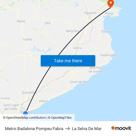 Metro Badalona Pompeu Fabra to La Selva De Mar map