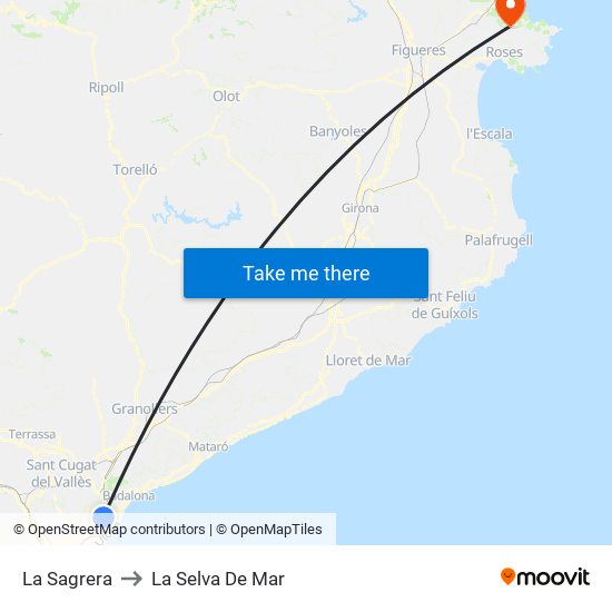 La Sagrera to La Selva De Mar map
