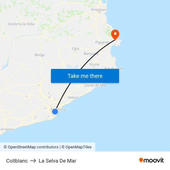 Collblanc to La Selva De Mar map