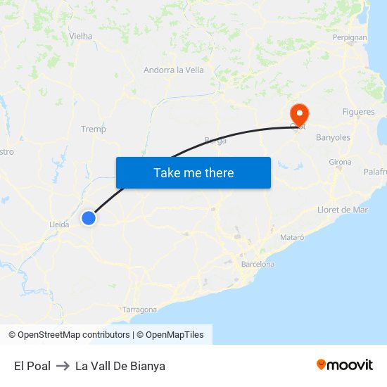 El Poal to La Vall De Bianya map