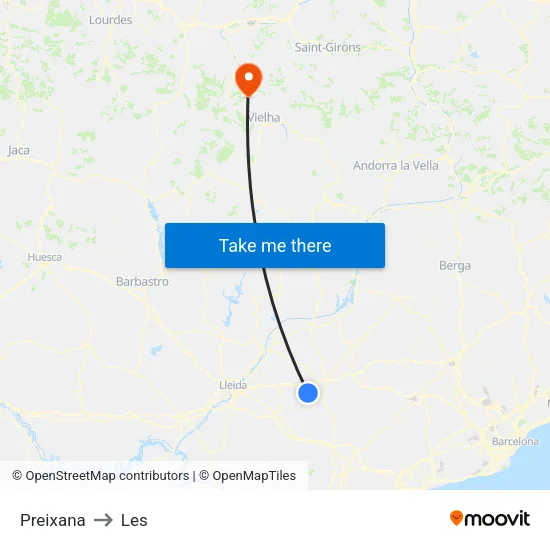 Preixana to Les map