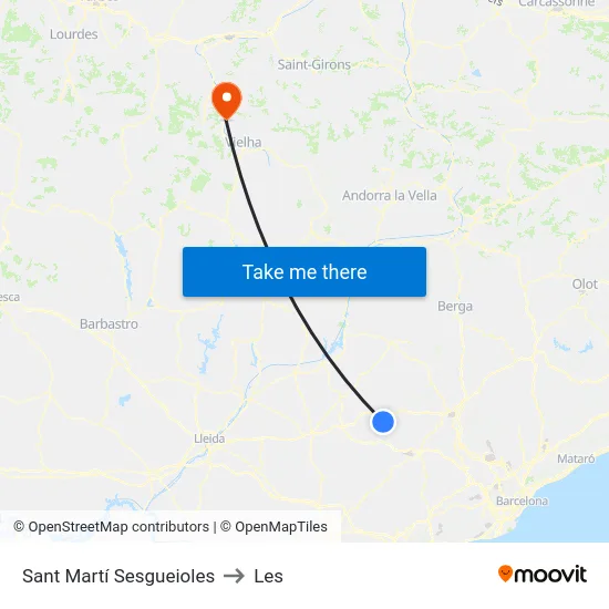 Sant Martí Sesgueioles to Les map