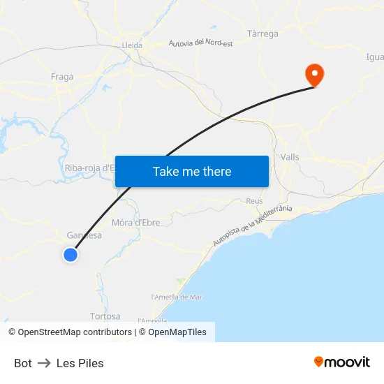 Bot to Les Piles map