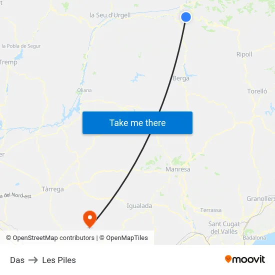 Das to Les Piles map