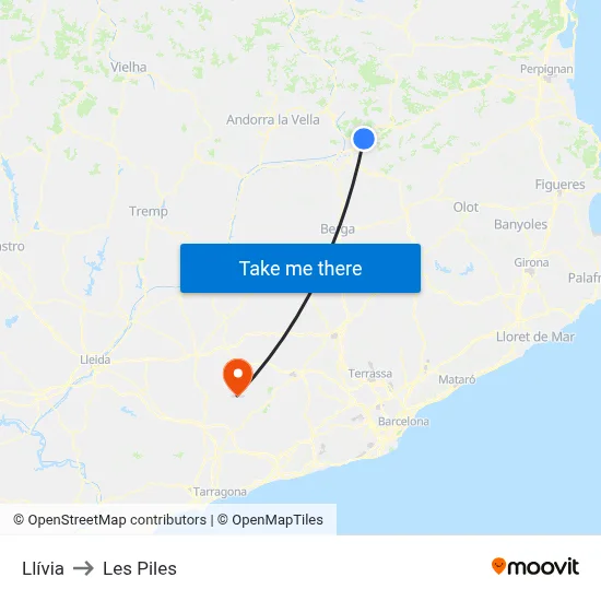 Llívia to Les Piles map