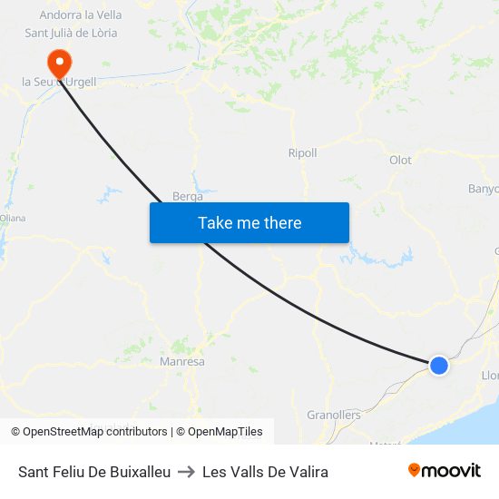 Sant Feliu De Buixalleu to Les Valls De Valira map