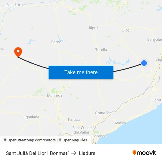 Sant Julià Del Llor I Bonmatí to Lladurs map
