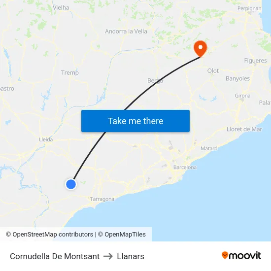 Cornudella De Montsant to Llanars map