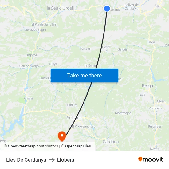 Lles De Cerdanya to Llobera map