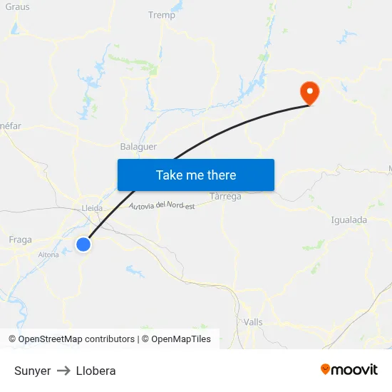 Sunyer to Llobera map