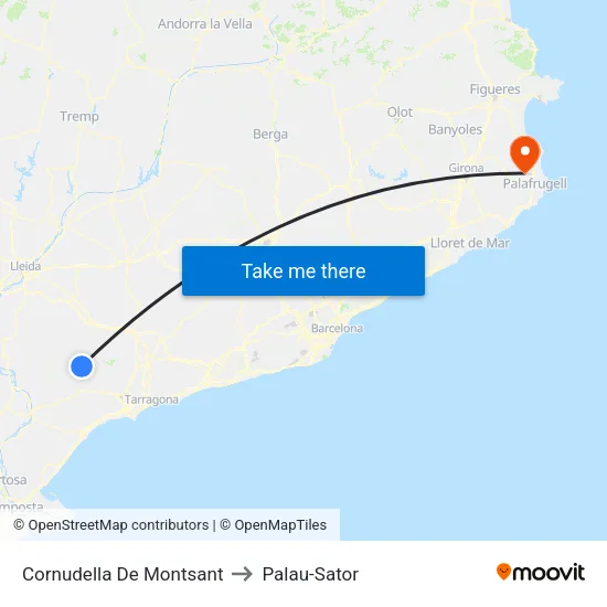 Cornudella De Montsant to Palau-Sator map