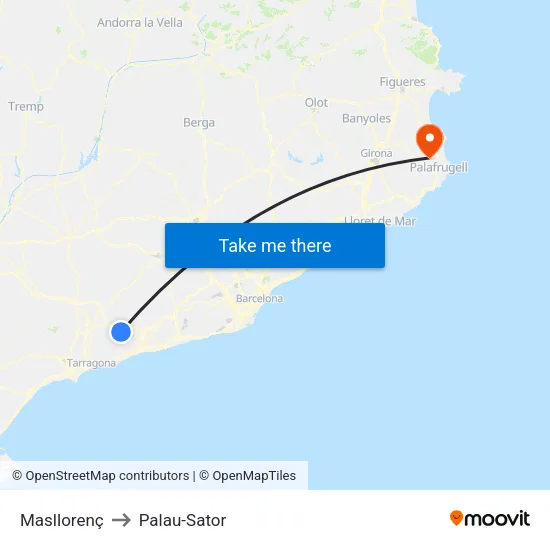 Masllorenç to Palau-Sator map