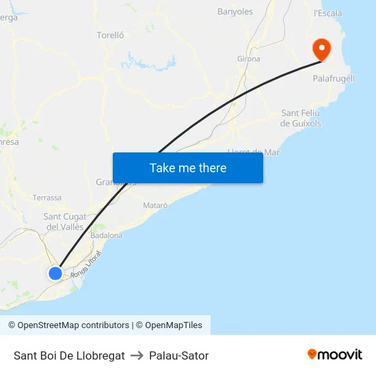 Sant Boi De Llobregat to Palau-Sator map