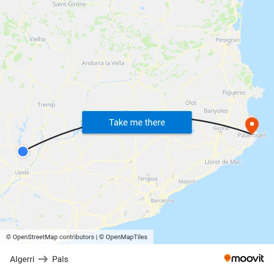 Algerri to Pals map