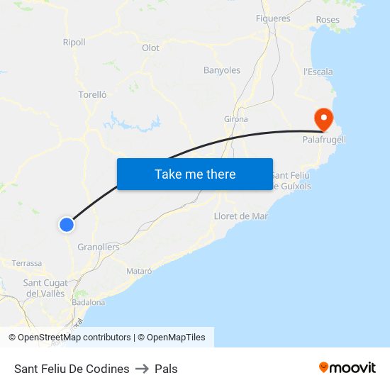 Sant Feliu De Codines to Pals map