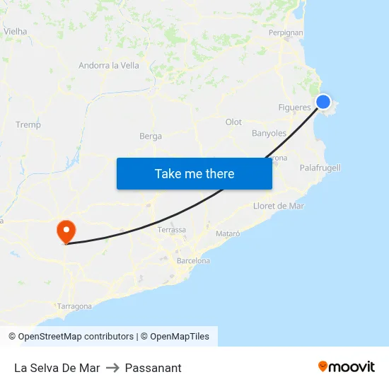 La Selva De Mar to Passanant map