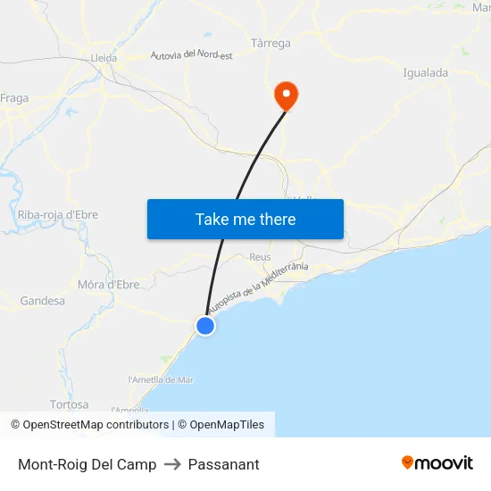 Mont-Roig Del Camp to Passanant map