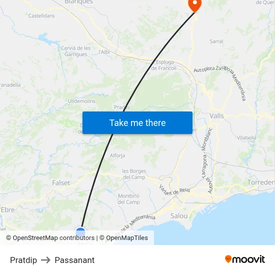 Pratdip to Passanant map
