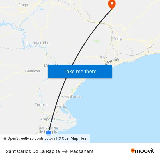 Sant Carles De La Ràpita to Passanant map