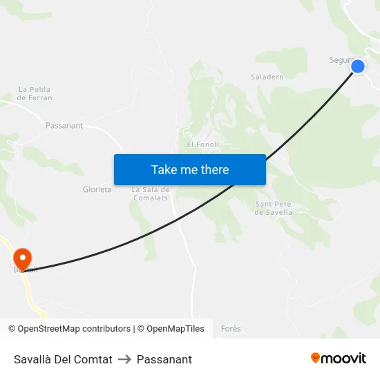Savallà Del Comtat to Passanant map