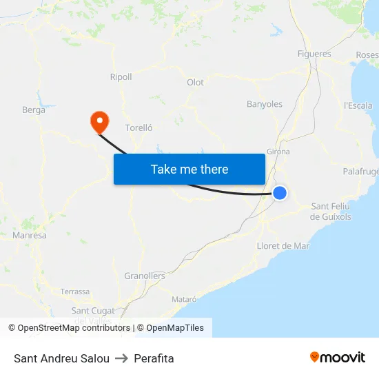 Sant Andreu Salou to Perafita map