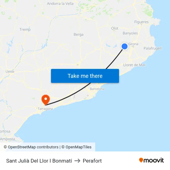 Sant Julià Del Llor I Bonmatí to Perafort map