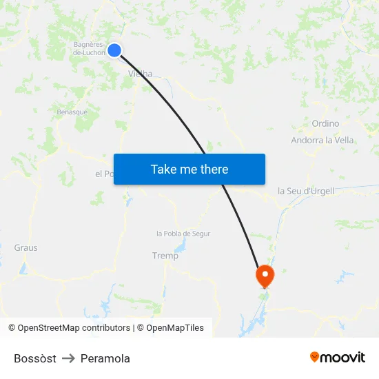 Bossòst to Peramola map